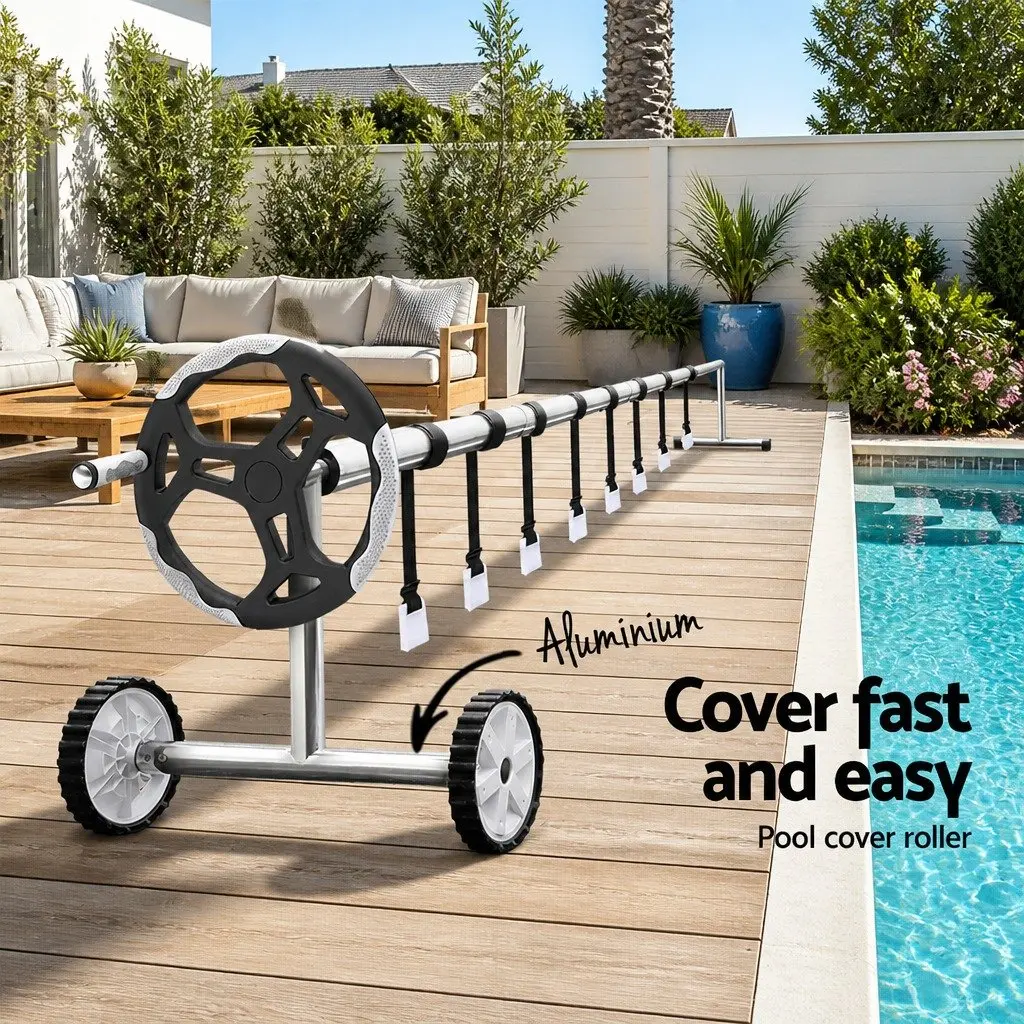 Pool Cover 6.5x3m Solar Blanket Roller Aluminium 400 Micron Heat Retention