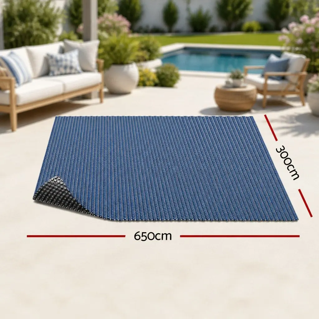 Solar Pool Cover 600 Micron 6.5x3m Bubble Blanket Heated Protection Blue Black