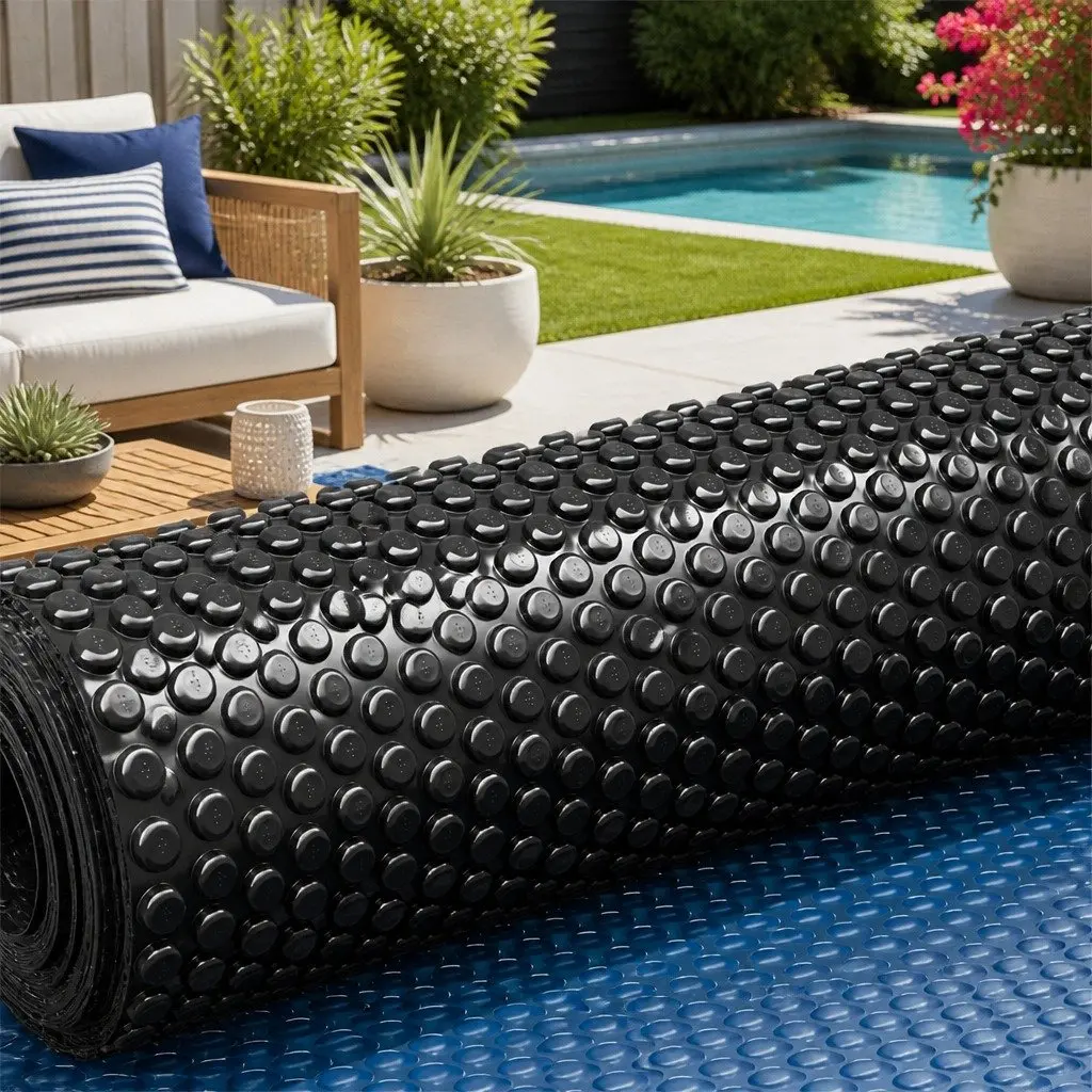 Solar Pool Cover 600 Micron 6.5x3m Bubble Blanket Heated Protection Blue Black