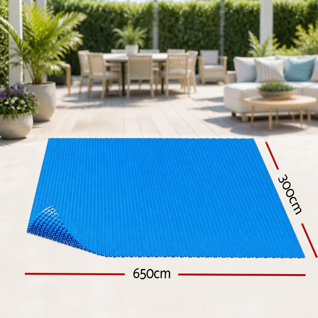 Pool Cover Solar Blanket 600 Micron Bubble Blue 6.5x3m Swimming Pool Protection