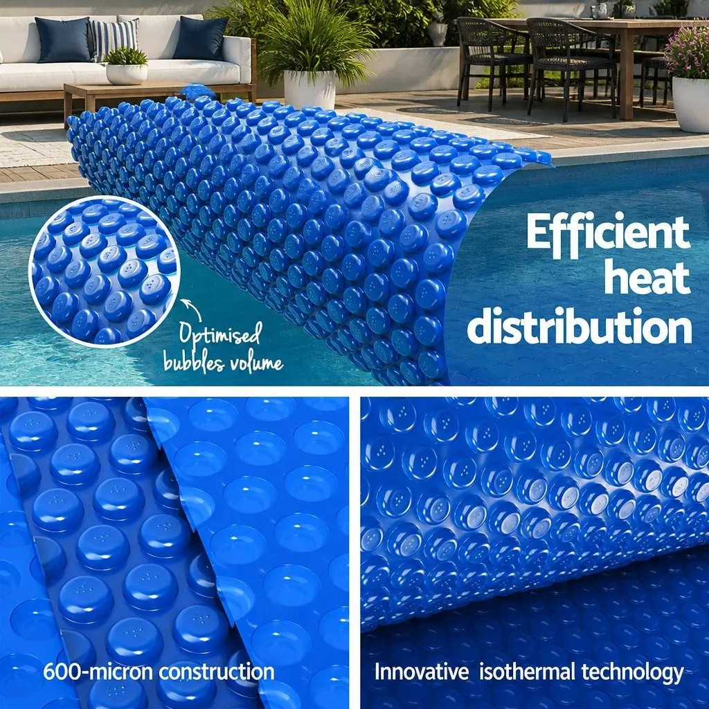 Pool Cover Solar Blanket 600 Micron Bubble Blue 6.5x3m Swimming Pool Protection