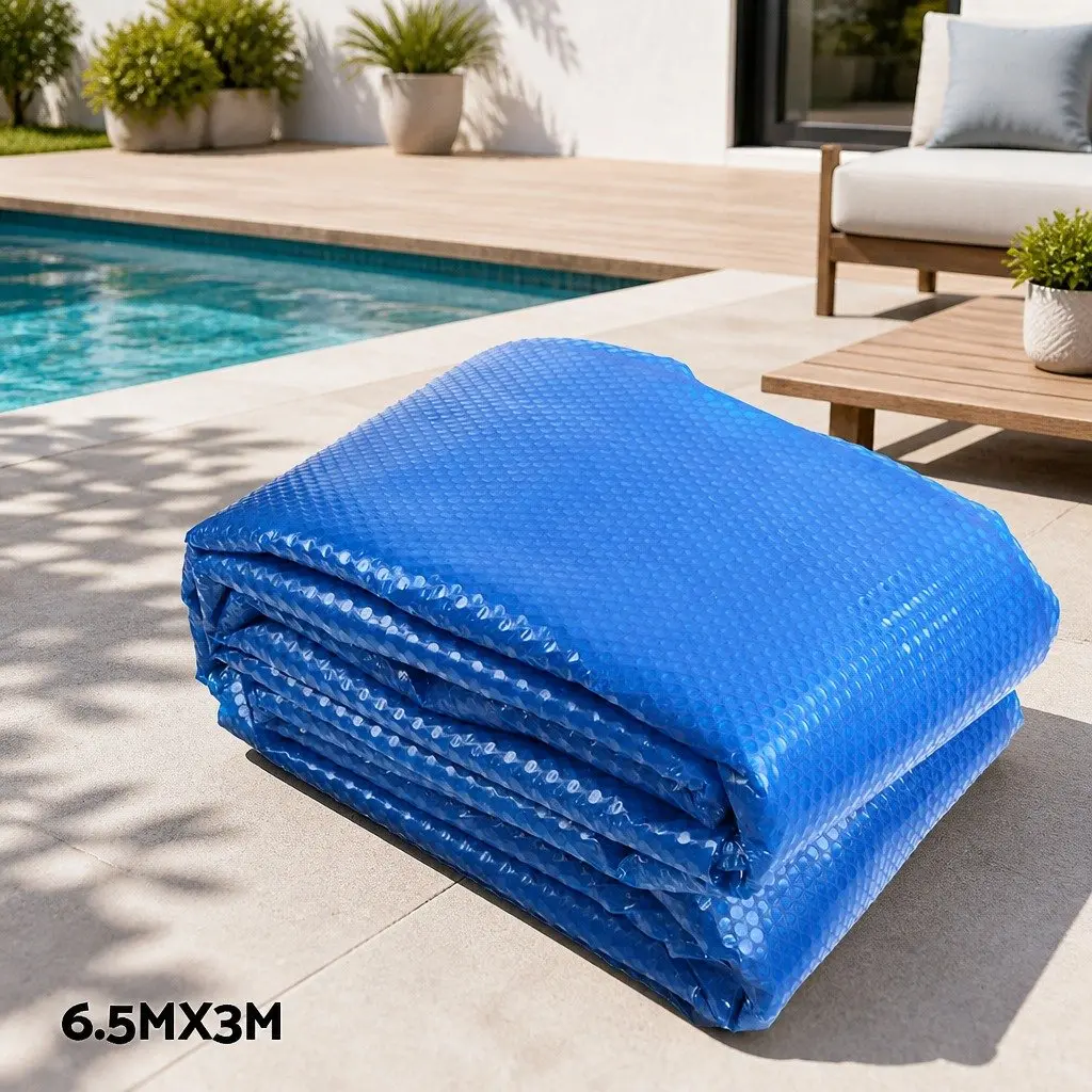 Pool Cover 6.5x3m Solar Blanket with Aluminium Roller 400 Micron Durable Heating