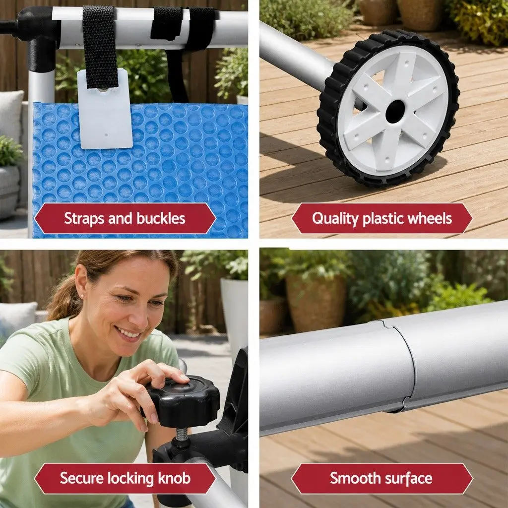 7x4m Solar Pool Cover and Roller Set
