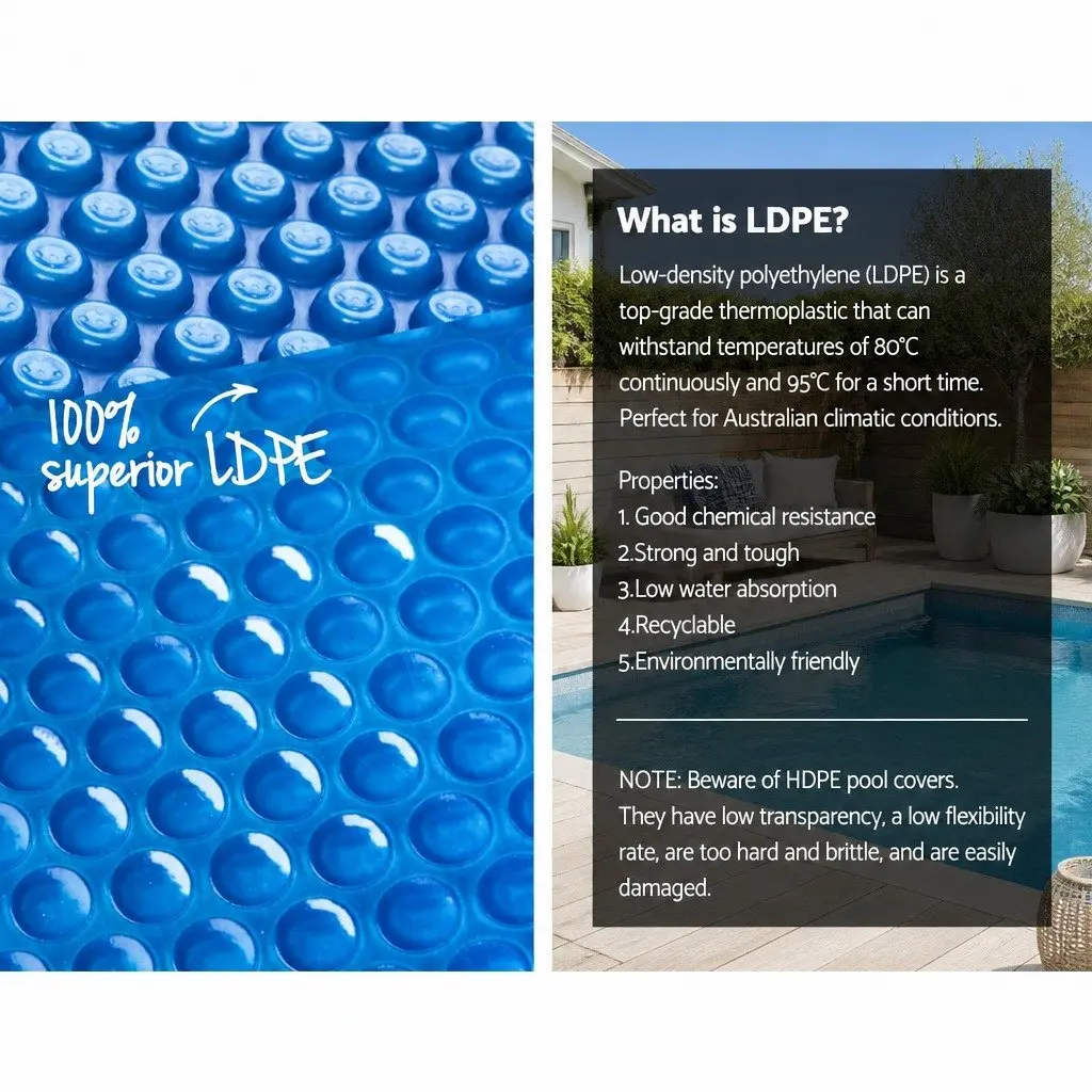 Pool Cover 8x4.2m 400 Micron Solar Blanket with Aluminium Roller 5.5m Blue