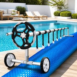 Your Essential 8x4.2m Solar Pool Cover and Roller Setup