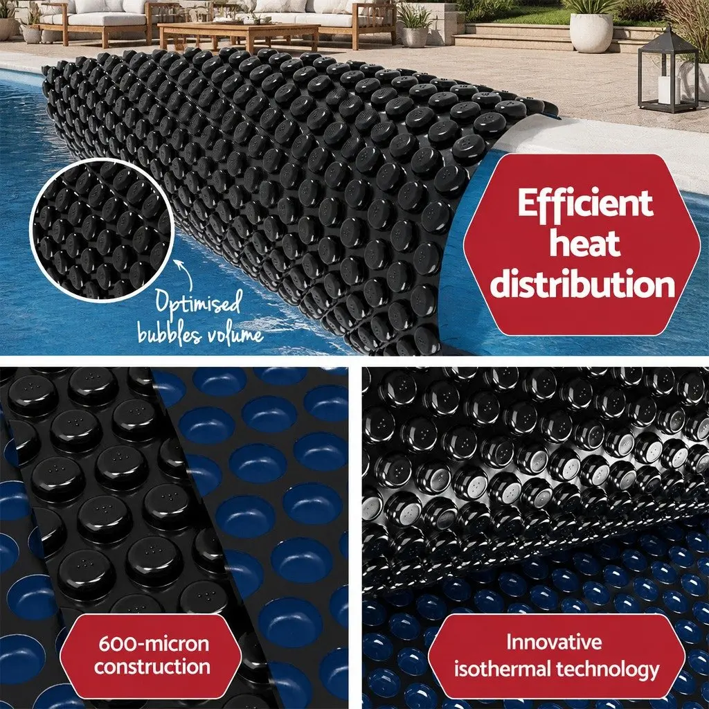Solar Pool Cover with Aluminium Roller 8.5x4.2m 600 Micron