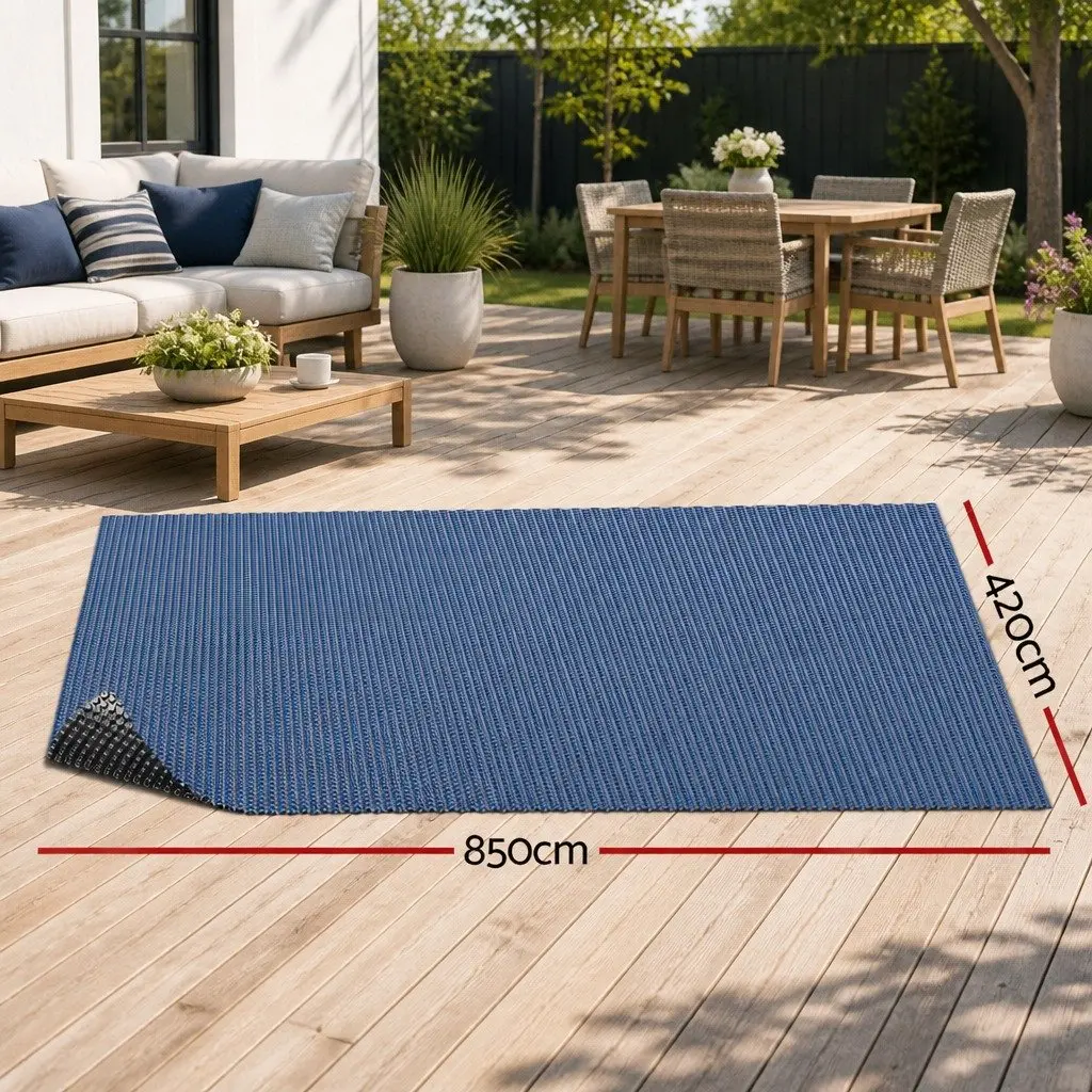 Solar Pool Cover 8.5x4.2m Blue Black 600 Micron Bubble Blanket for Heat Retention and UV Protection