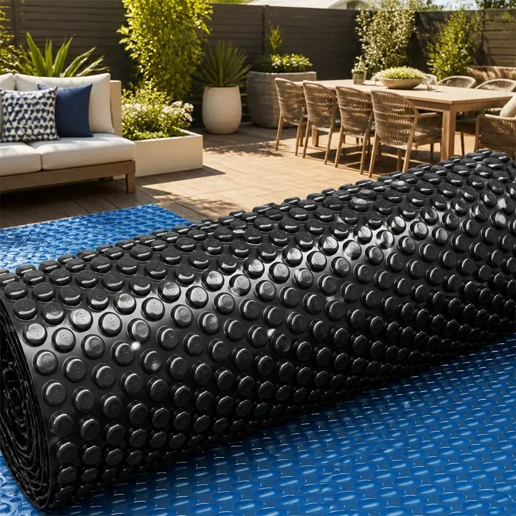 Solar Pool Cover 8.5x4.2m Blue Black 600 Micron Bubble Blanket for Heat Retention and UV Protection