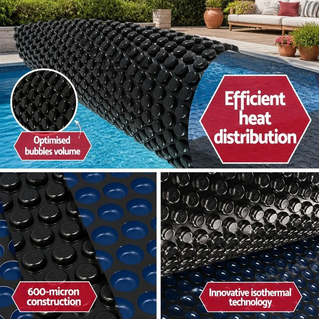 Solar Pool Cover 600 Micron Bubble 9.5m x 5m Blue