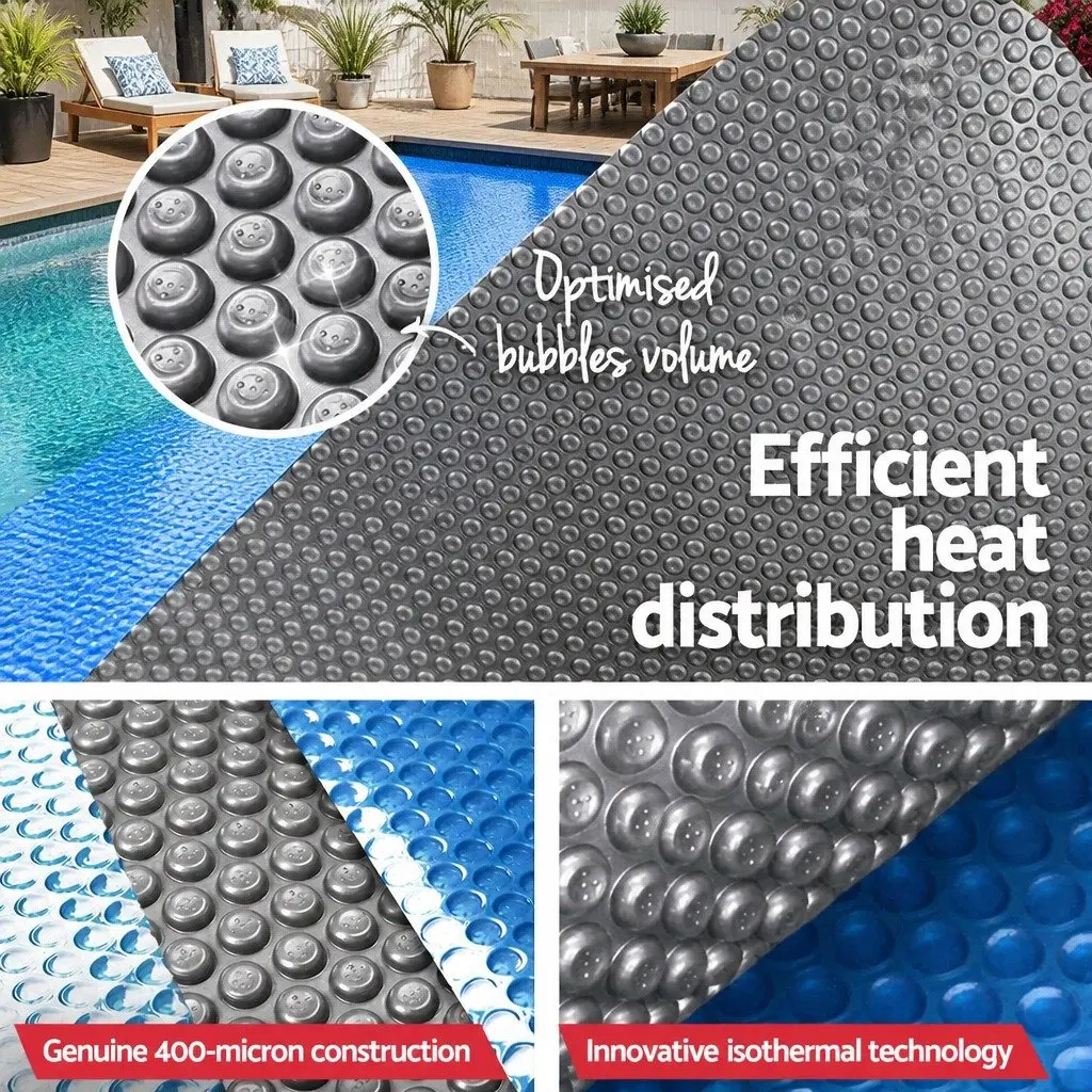 Pool Solar Cover Isothermal 9.5x5m 500 Micron Blue Silver