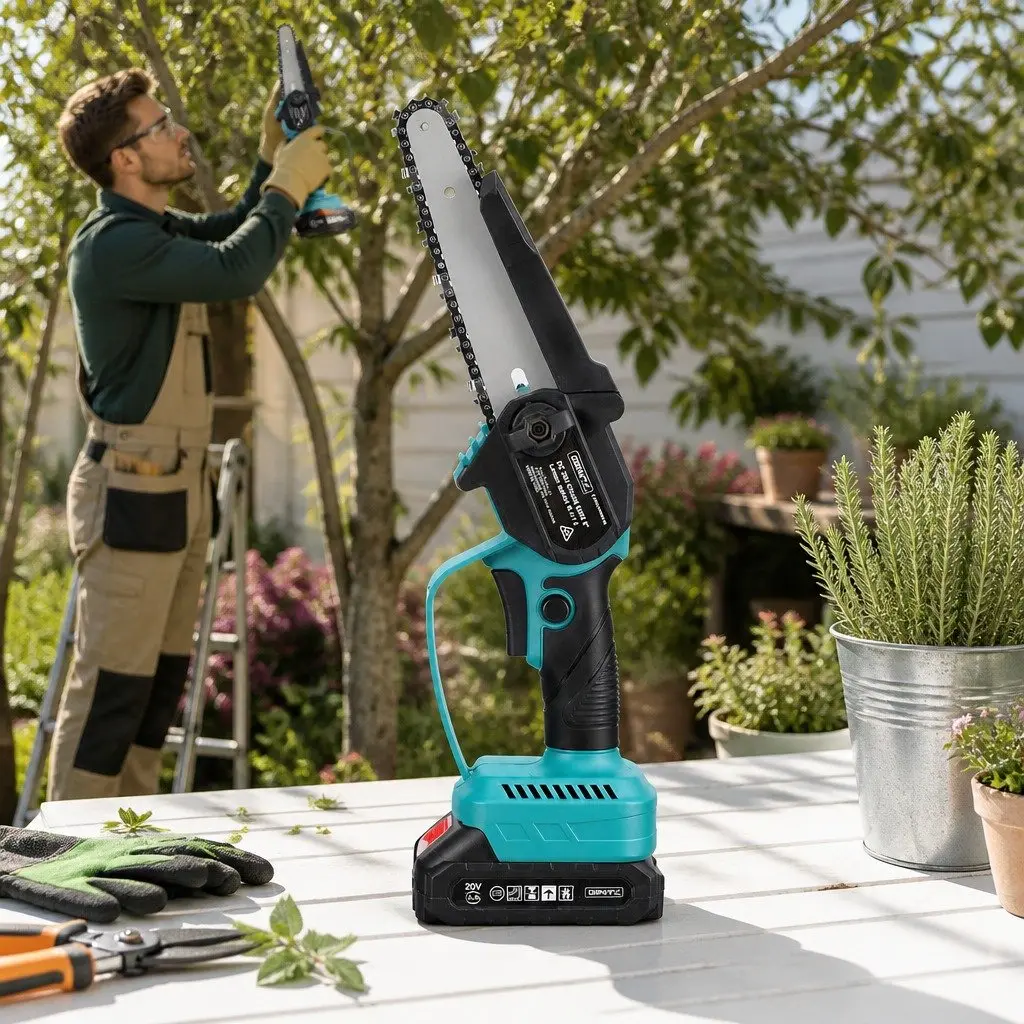 Cordless Telescopic Pole Chainsaw 6 Inch Electric Tree Trimmer 20V Battery Kit