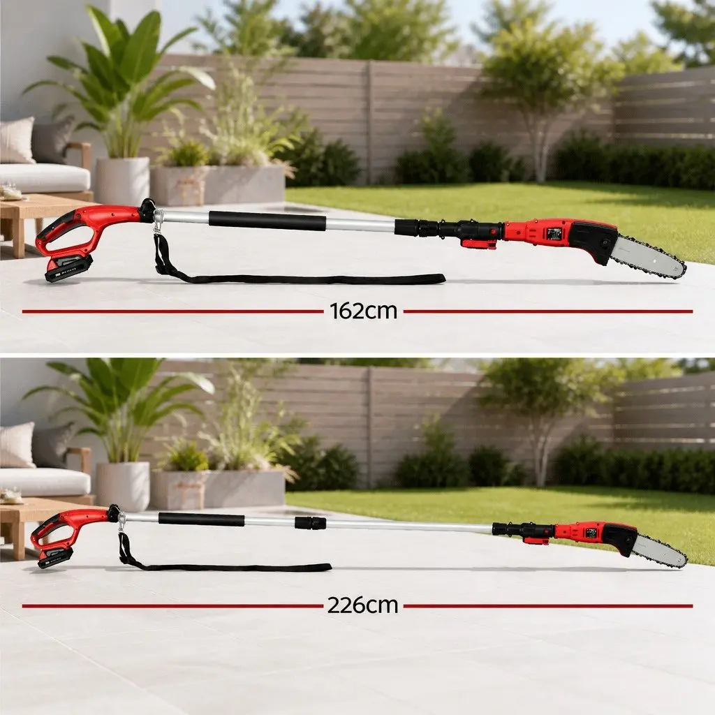Cordless Pole Chainsaw Lightweight 20V Lithium Battery 8 Inch Bar Long Reach