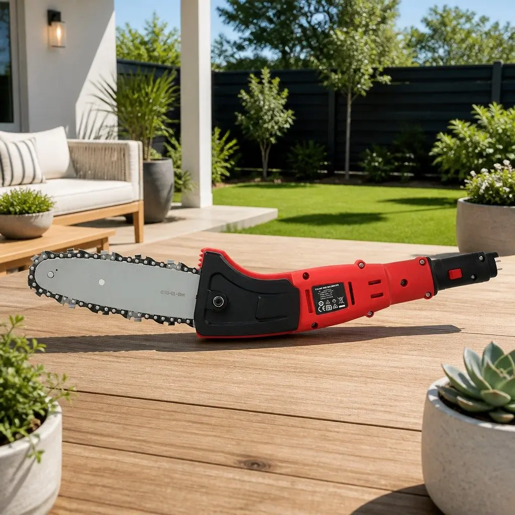 Cordless Pole Chainsaw Lightweight 20V Lithium Battery 8 Inch Bar Long Reach