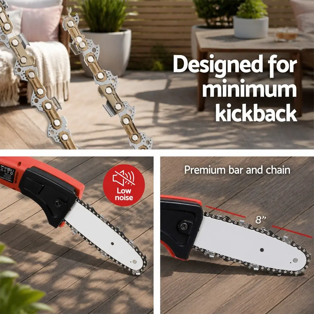 Cordless Pole Chainsaw Lightweight 20V Lithium Battery 8 Inch Bar Long Reach