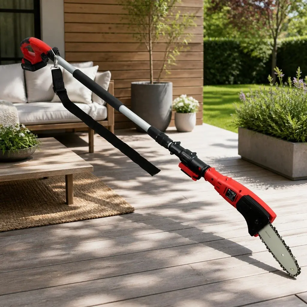 Cordless Pole Chainsaw Lightweight 20V Lithium Battery 8 Inch Bar Long Reach