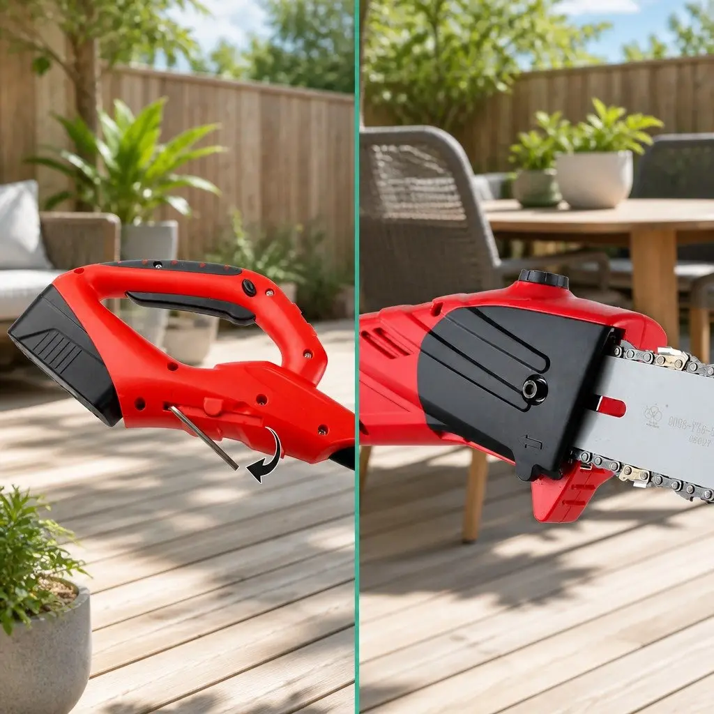 Cordless Pole Chainsaw Lightweight Aluminium Shaft 8 Inch Bar Extends to 2.7m