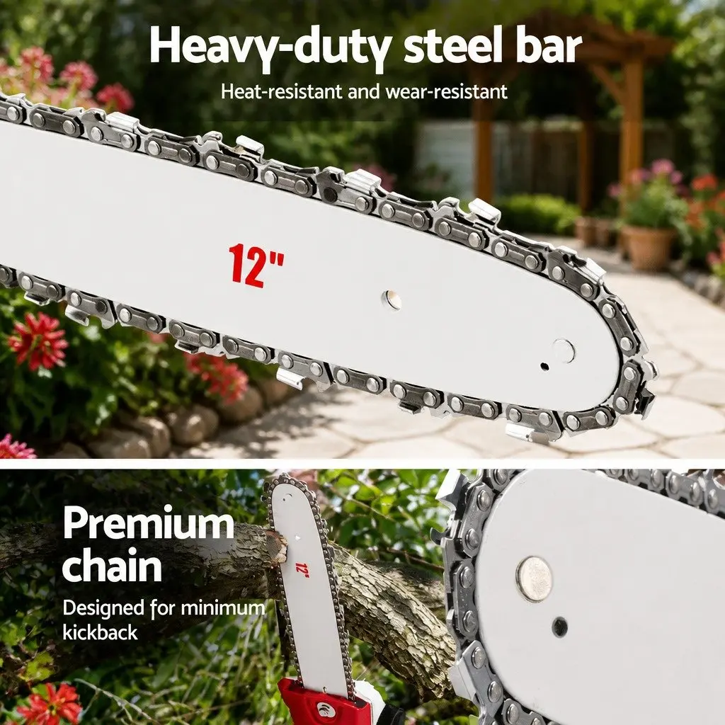 4 Stroke Pole Chainsaw Petrol Hedge Trimmer 9 in 1 Multi Tool Tree Pruner 12