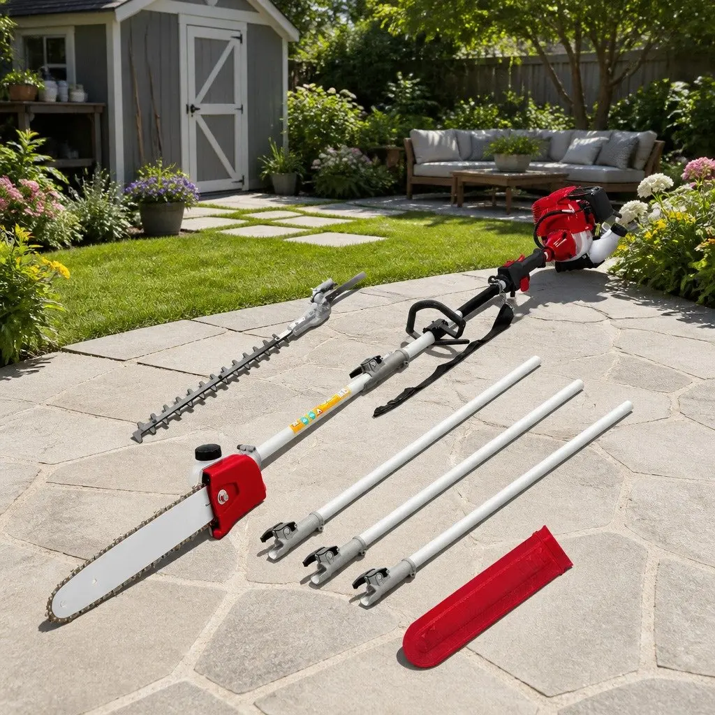 Pole Chainsaw 31cc 4-Stroke Petrol Tree Pruner Garden Cutting Tool 12 Inch Bar