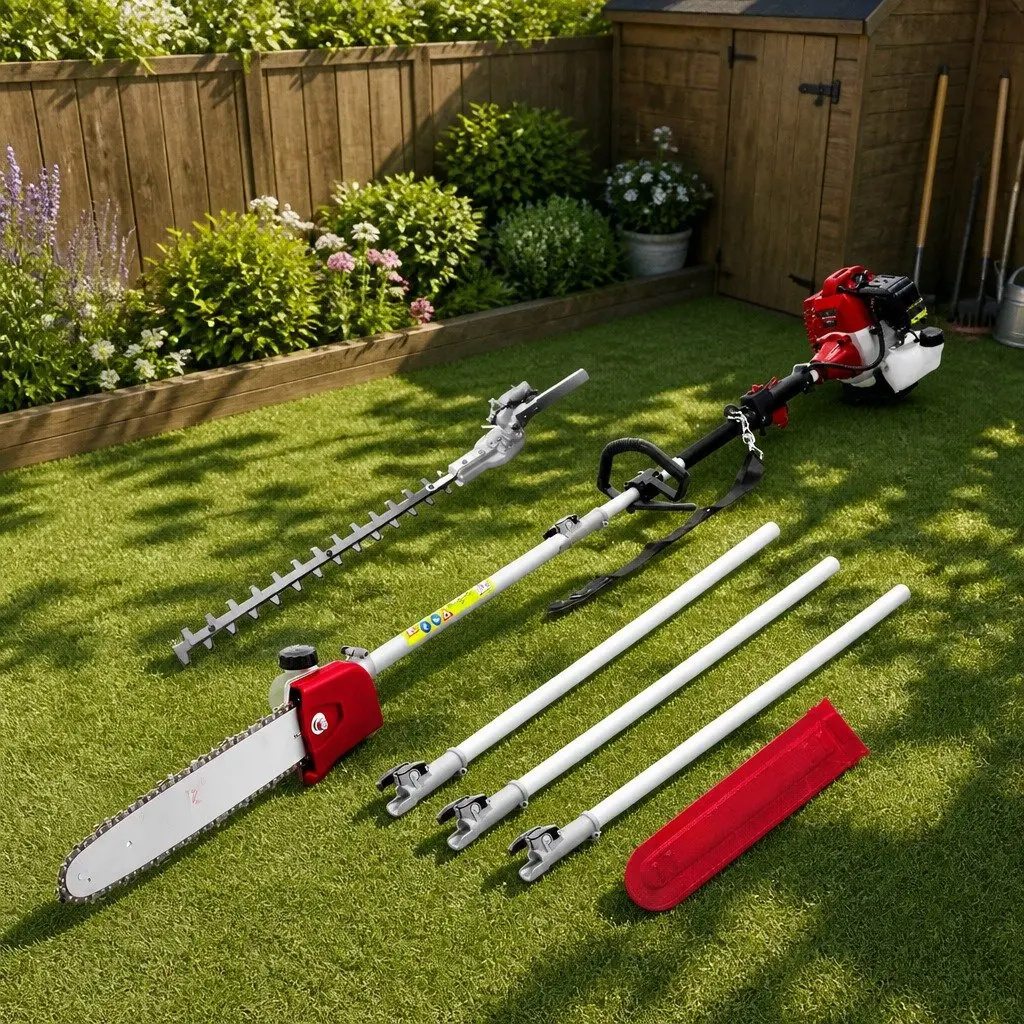 52cc Pole Chainsaw and Hedge Trimmer for Garden Tasks