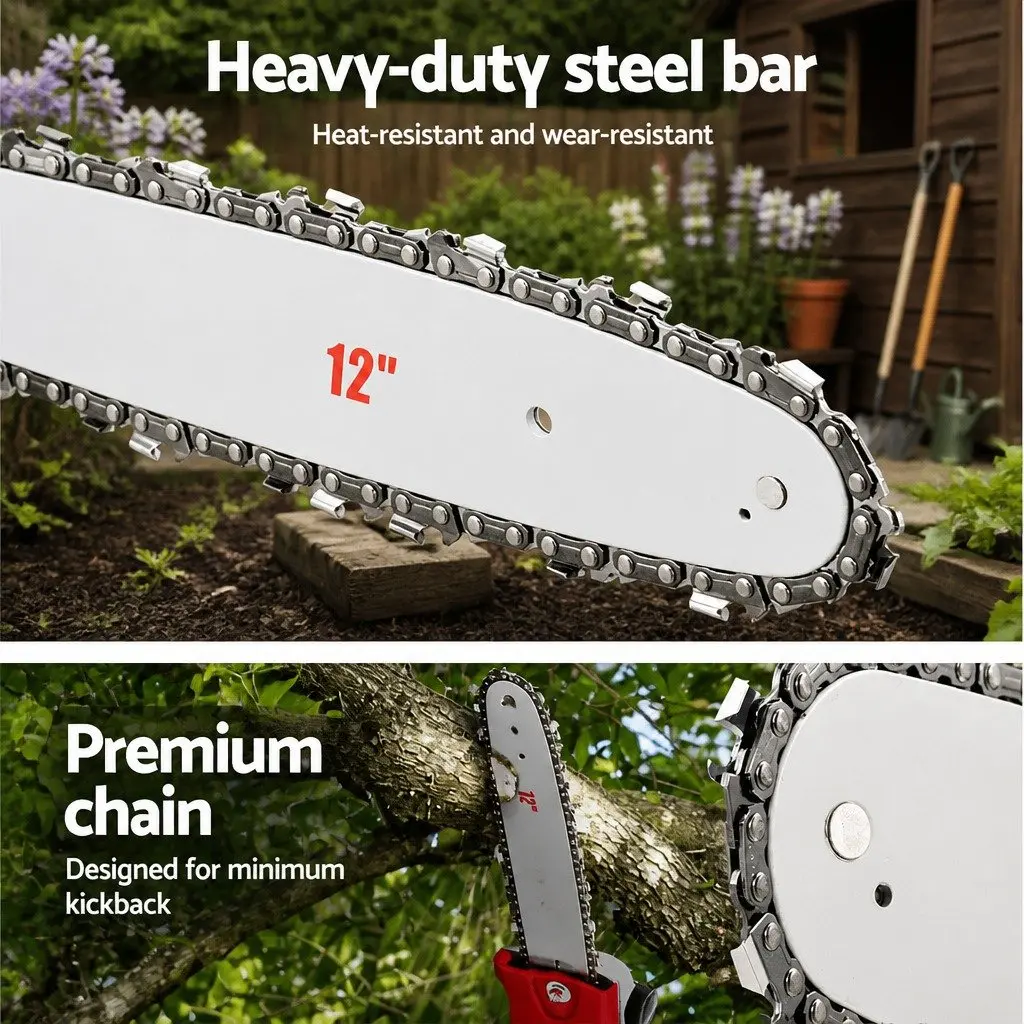 Pole Chainsaw 52cc 2-in-1 Hedge Trimmer Long Reach 5.6m