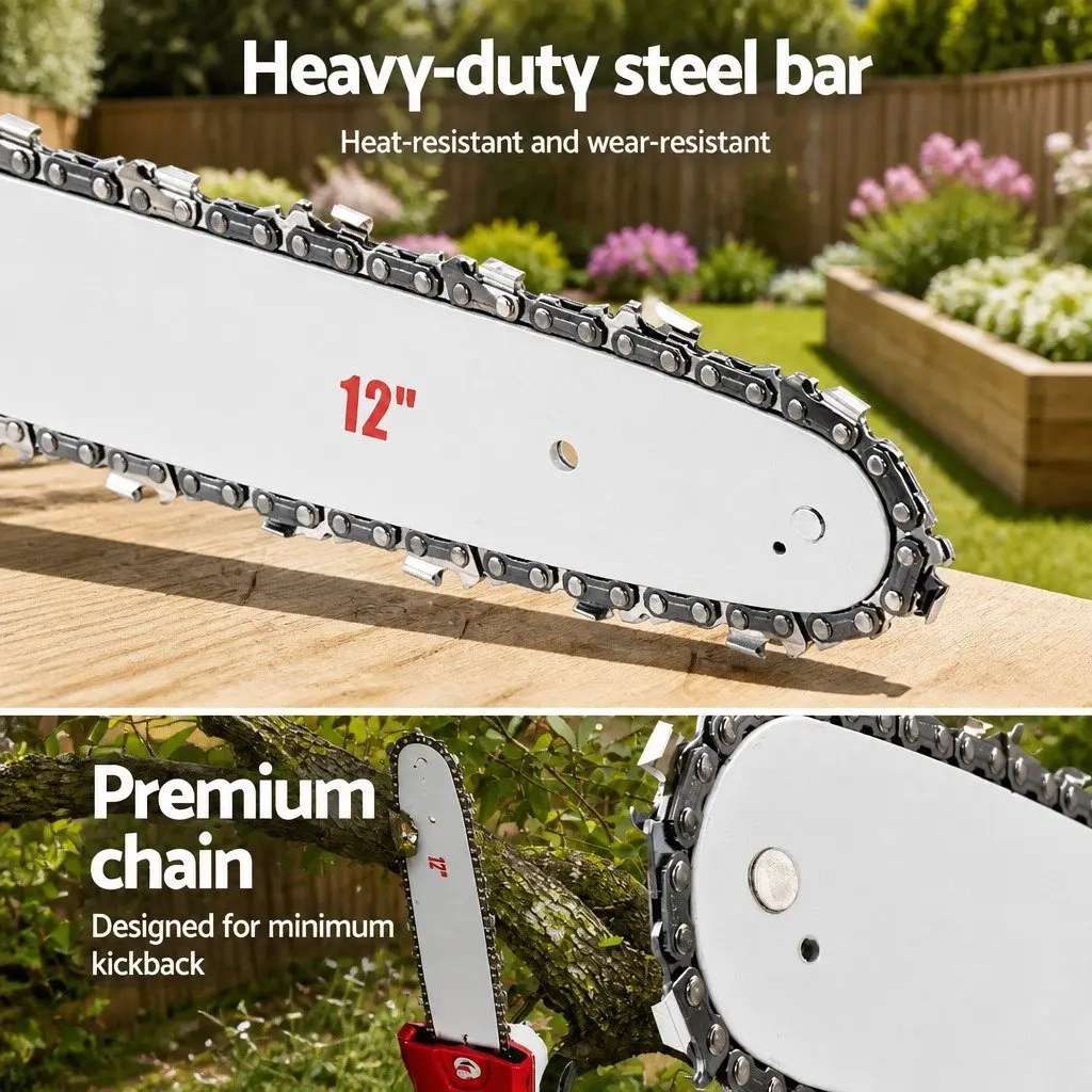 Pole Chainsaw 52cc 2 Stroke Petrol Hedge Trimmer 9 In 1 Multi Tool with Extension Poles for Garden Maintenance