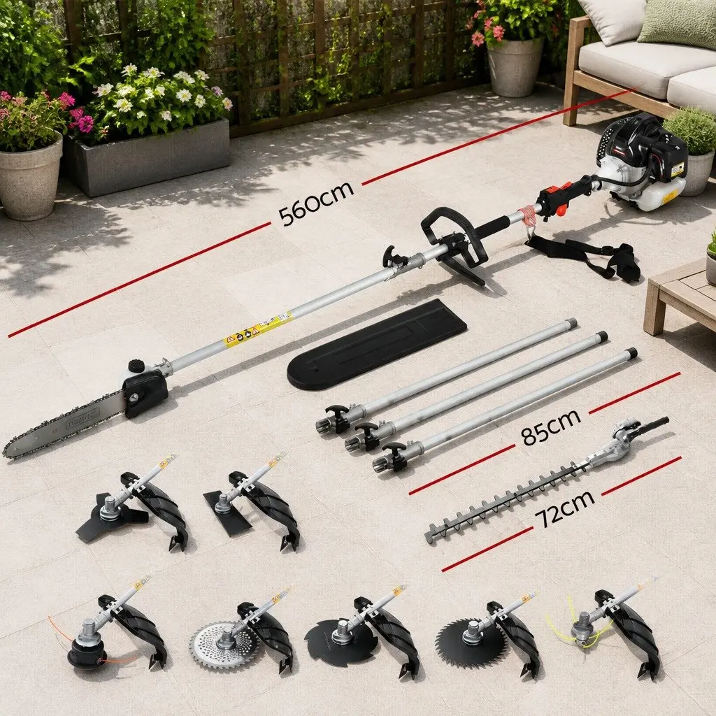 Pole Chainsaw 9 in 1 Multi Tool with 65cc Engine and 5.6 Metre Reach