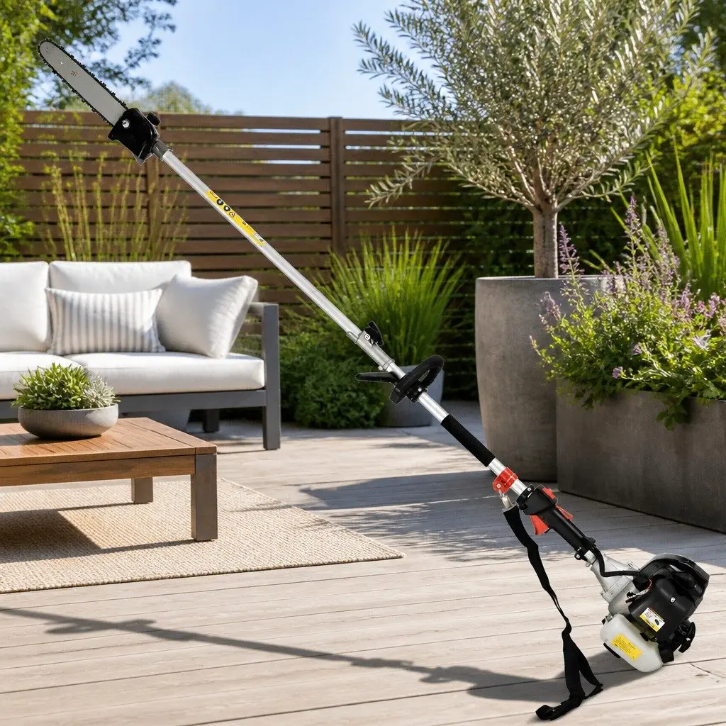 65cc Petrol Pole Chainsaw Hedge Trimmer 2-in-1 Tool with Extension Poles