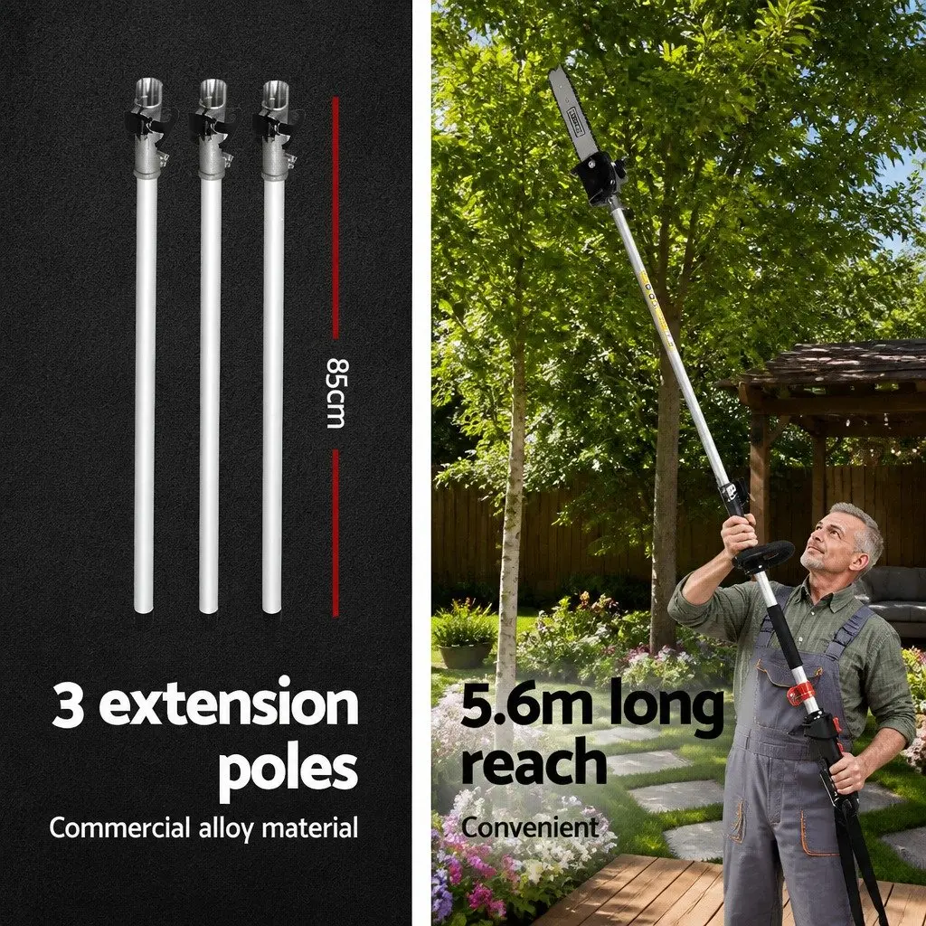 65CC Pole Chainsaw Petrol Extended Reach Pruning Tool 5.6 Metres