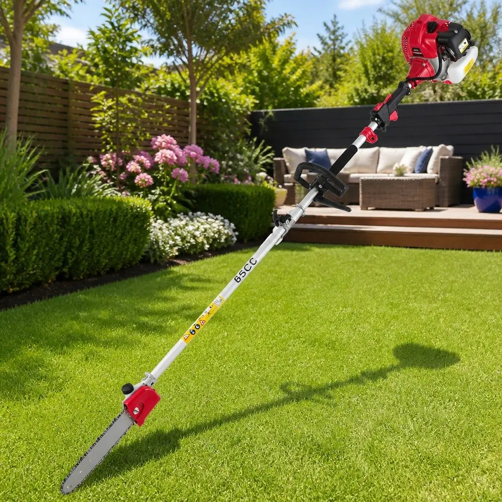 65CC Pole Chainsaw 7-in-1 Multi-Tool with Extension Poles 5.6 Metres for Comprehensive Garden Maintenance