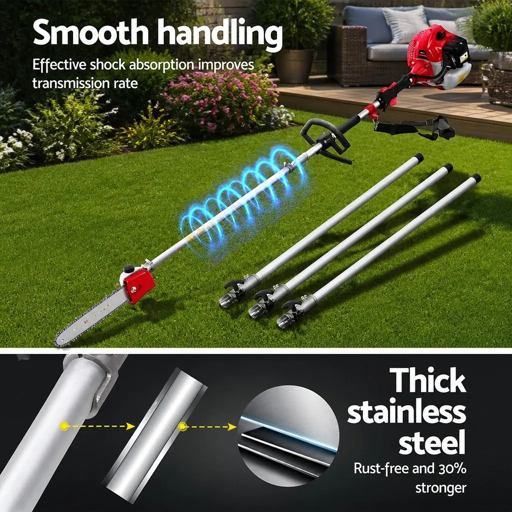 65CC Pole Chainsaw 7-in-1 Multi-Tool with Extension Poles 5.6 Metres for Comprehensive Garden Maintenance