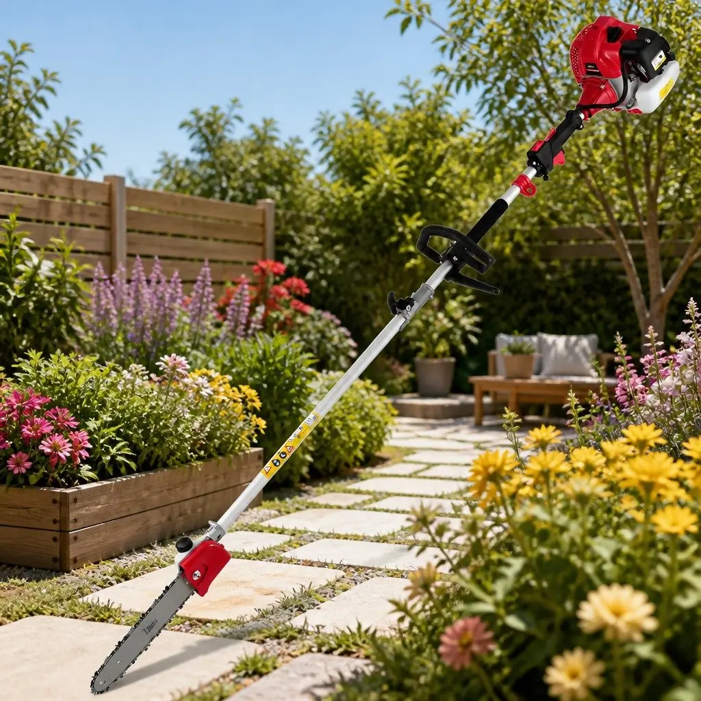 65CC Pole Chainsaw Hedge Trimmer 12in Bar 5.6m Reach Extension Petrol Saw