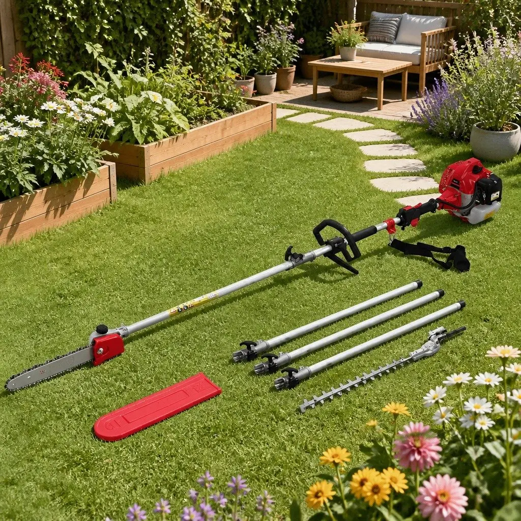 65CC Pole Chainsaw Hedge Trimmer 12in Bar 5.6m Reach Extension Petrol Saw