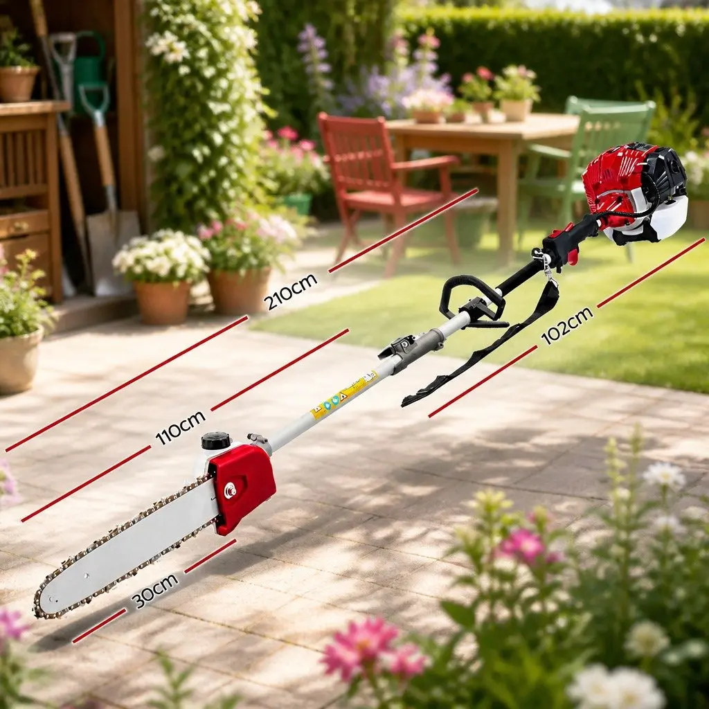 Petrol Pole Chainsaw 52cc Long Reach 12 Inch Bar Cutter