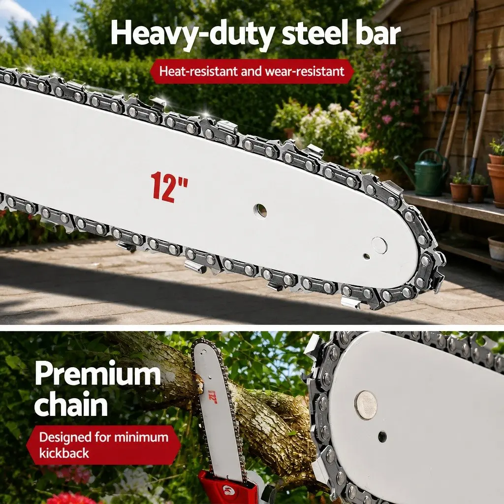 Petrol Pole Chainsaw 52cc Long Reach 12 Inch Bar Cutter