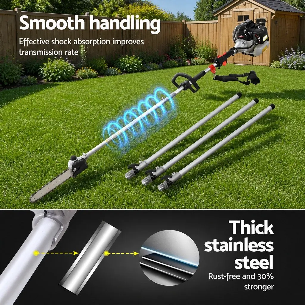 62CC Pole Chainsaw 9-in-1 Garden Tool Adjustable Reach 5.6m