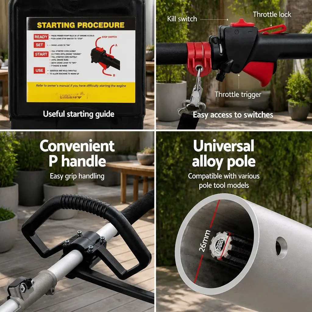 62CC 2-in-1 Pole Chainsaw and Hedge Trimmer