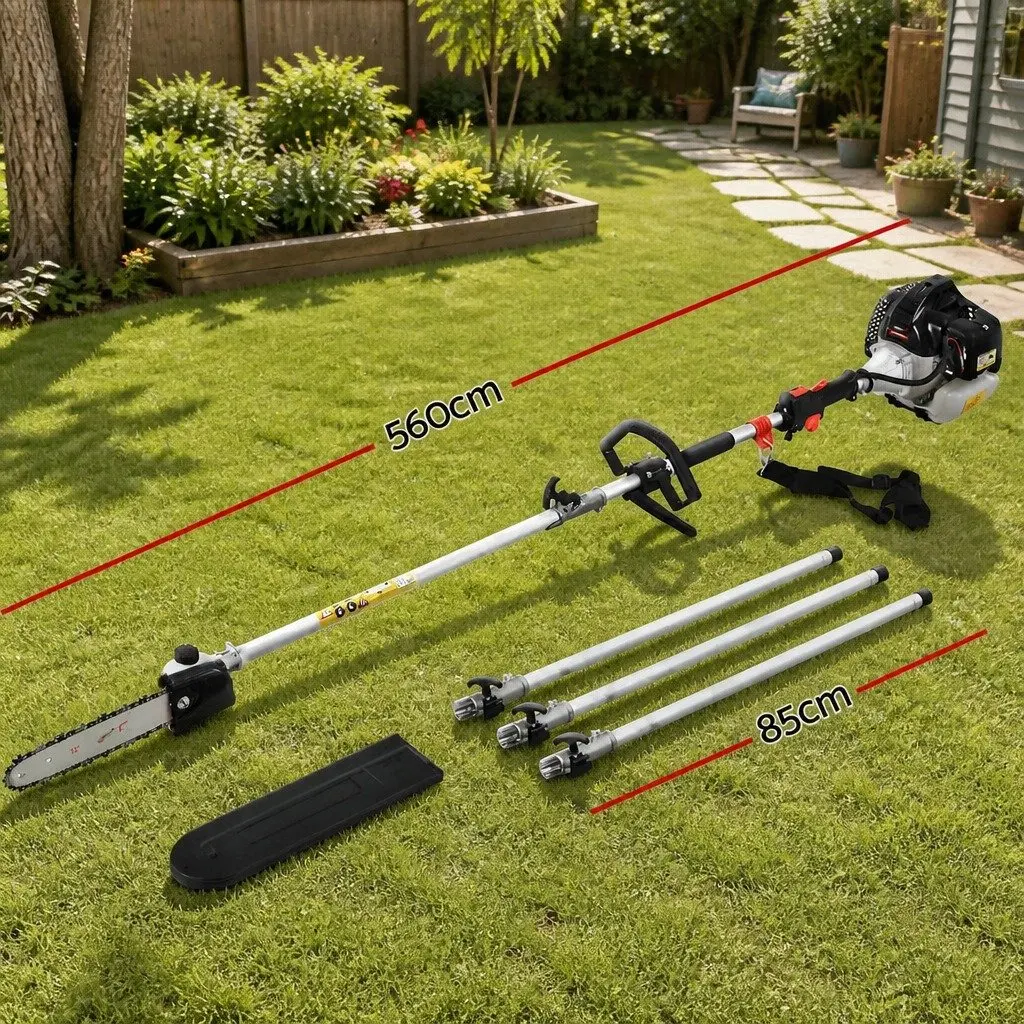 Pole Chainsaw 63cc Petrol 12in Bar 5.6m Reach Pruning Tree Cutting Tool