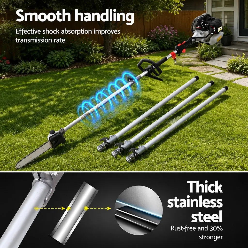 Pole Chainsaw 63cc Petrol 12in Bar 5.6m Reach Pruning Tree Cutting Tool