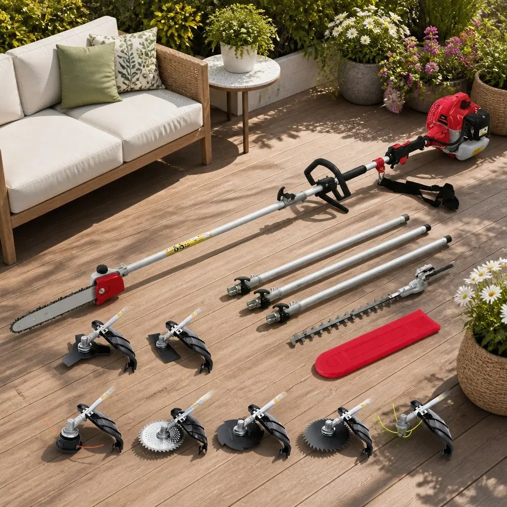 62CC Pole Chainsaw Hedge Trimmer Brush Cutter Whipper Snipper 9-in-1 Tool 5.6m