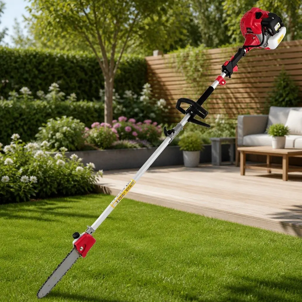 62CC Pole Chainsaw 7-in-1 Multi-Tool Hedge Trimmer Brush Cutter Whipper 5.6m