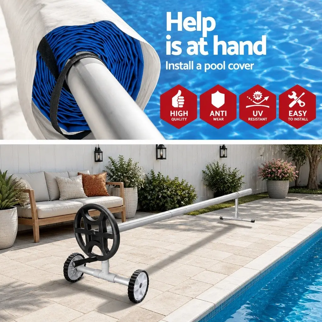 Adjustable 4m Pool Cover Roller Aluminium Alloy Construction with Non-Slip Wheel Mechanism