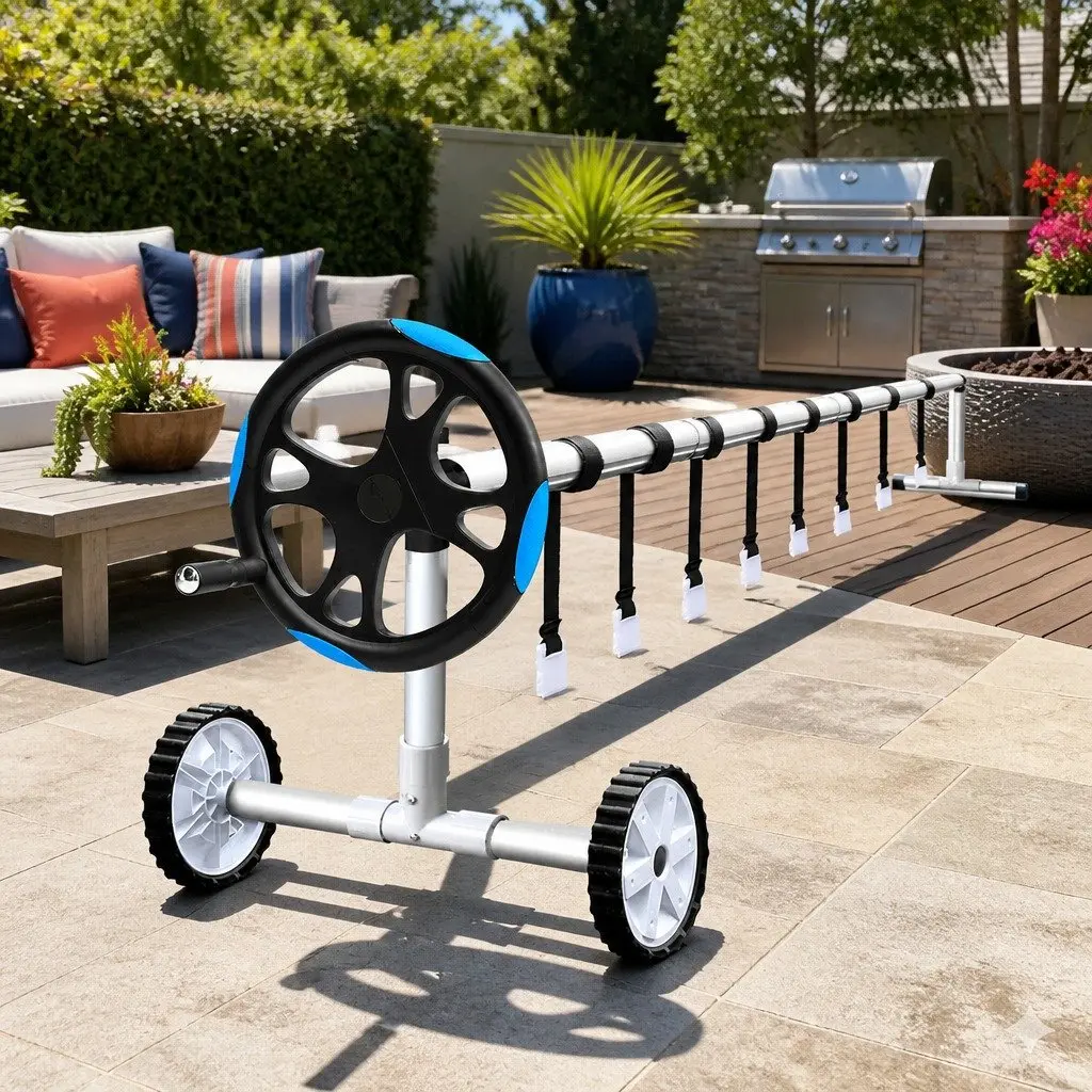 Pool Cover Roller Adjustable Aluminium 5.5m Swimming Pool Solar Blanket Reel