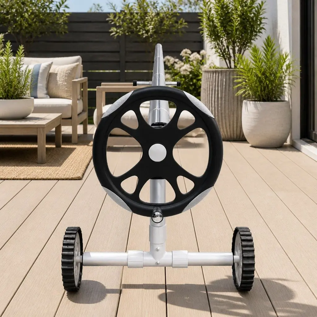 Pool Cover Roller Adjustable Telescopic 5.55m Aluminium Solar Blanket Reel