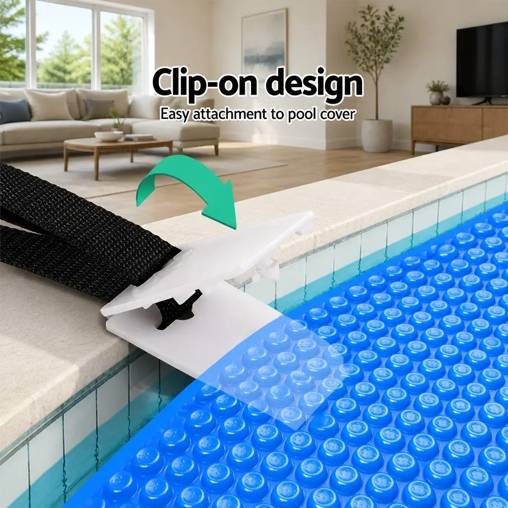 Pool Cover Roller Attachment Strap Kit Universal 8 Piece Nylon Buckle Clip Set