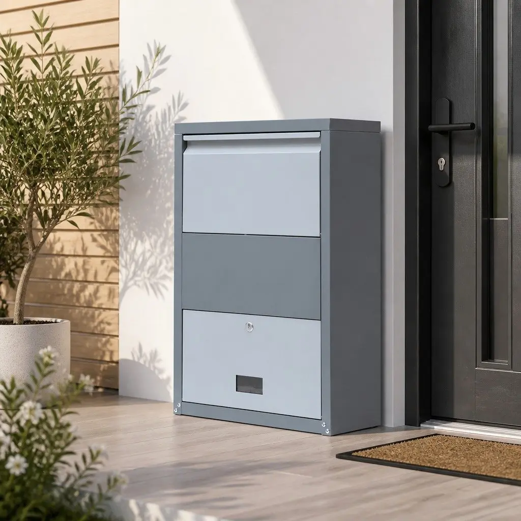 Grey Parcel Drop Box for Secure Deliveries