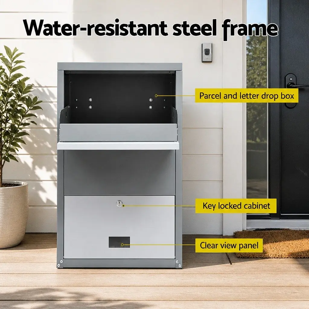 Grey Parcel Drop Box for Secure Deliveries