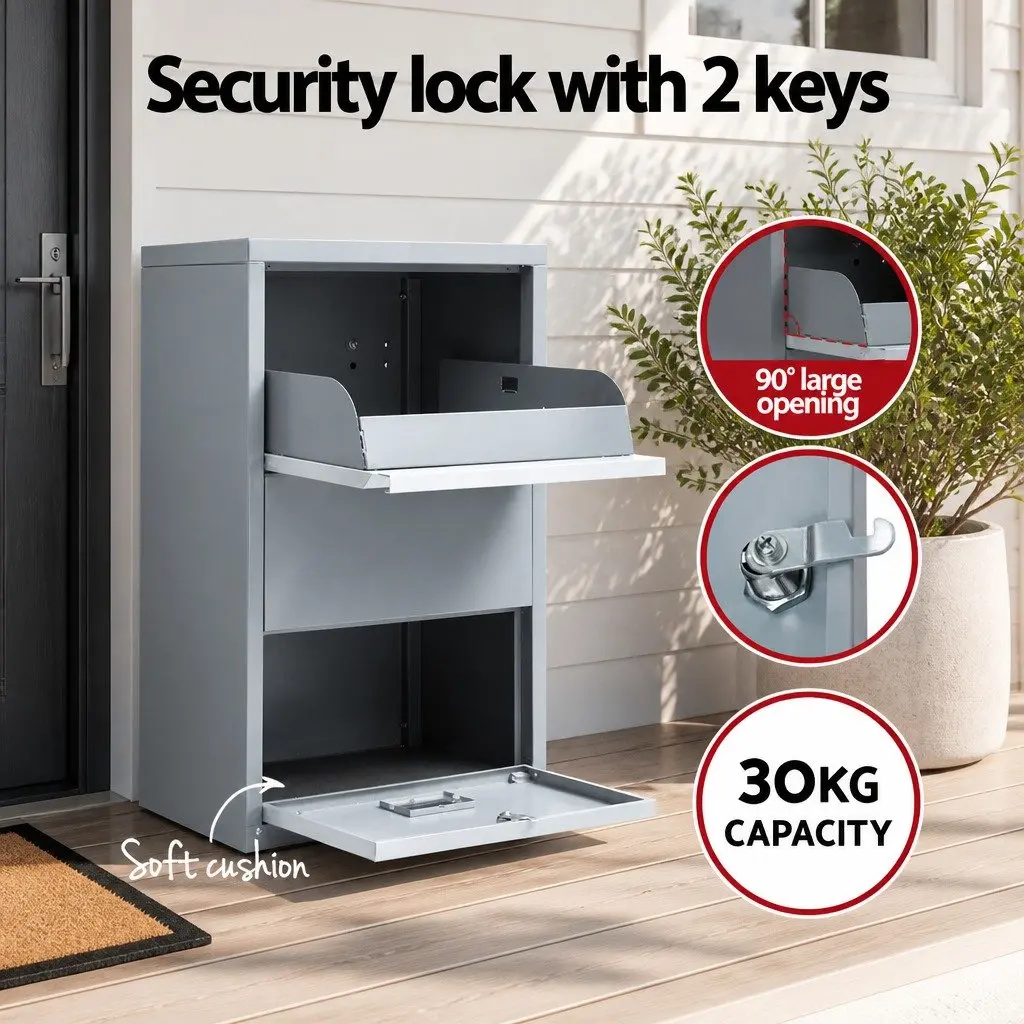 Grey Parcel Drop Box for Secure Deliveries