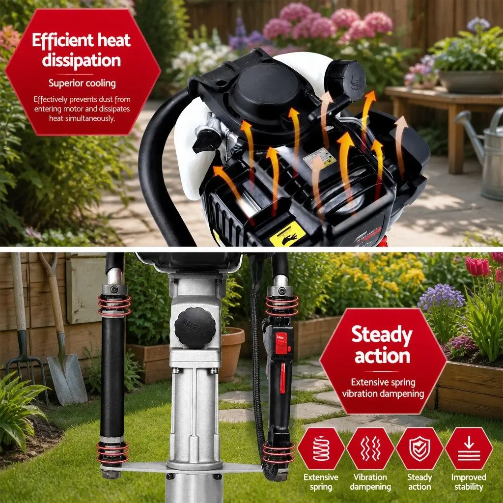 Post Driver Petrol Powered 38CC 4-Stroke Lightweight with Hardened Hammering Pin
