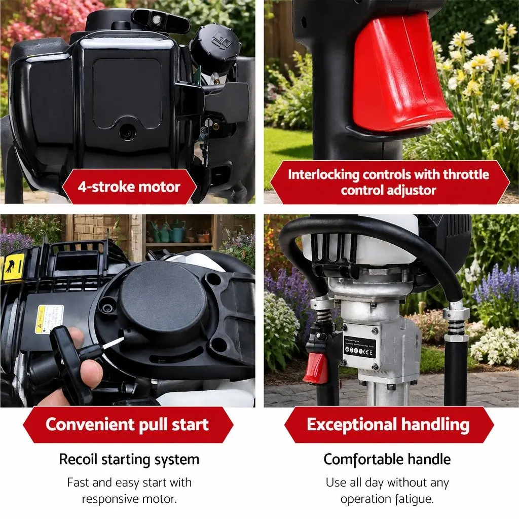 Post Driver Petrol Powered 38CC 4-Stroke Lightweight with Hardened Hammering Pin