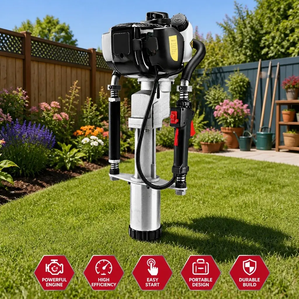 Post Driver Petrol Powered 38CC 4-Stroke Lightweight with Hardened Hammering Pin